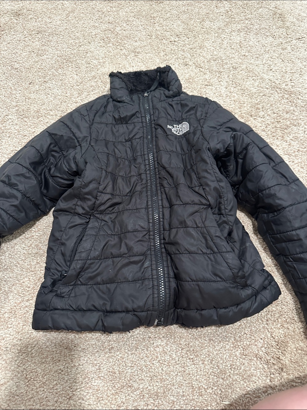 The North Face Kids Black Puffer Jacket reversible!! - Picture 4 of 10